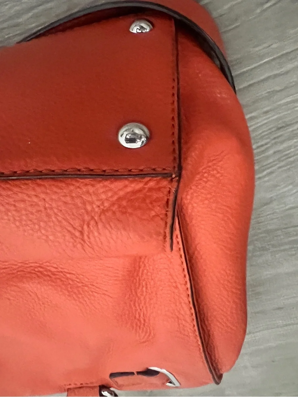 Michael Kors Hamilton East West Large Orange Pebbled Leather Satchel